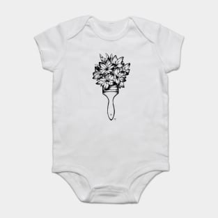 Floral Paint Brush Baby Bodysuit